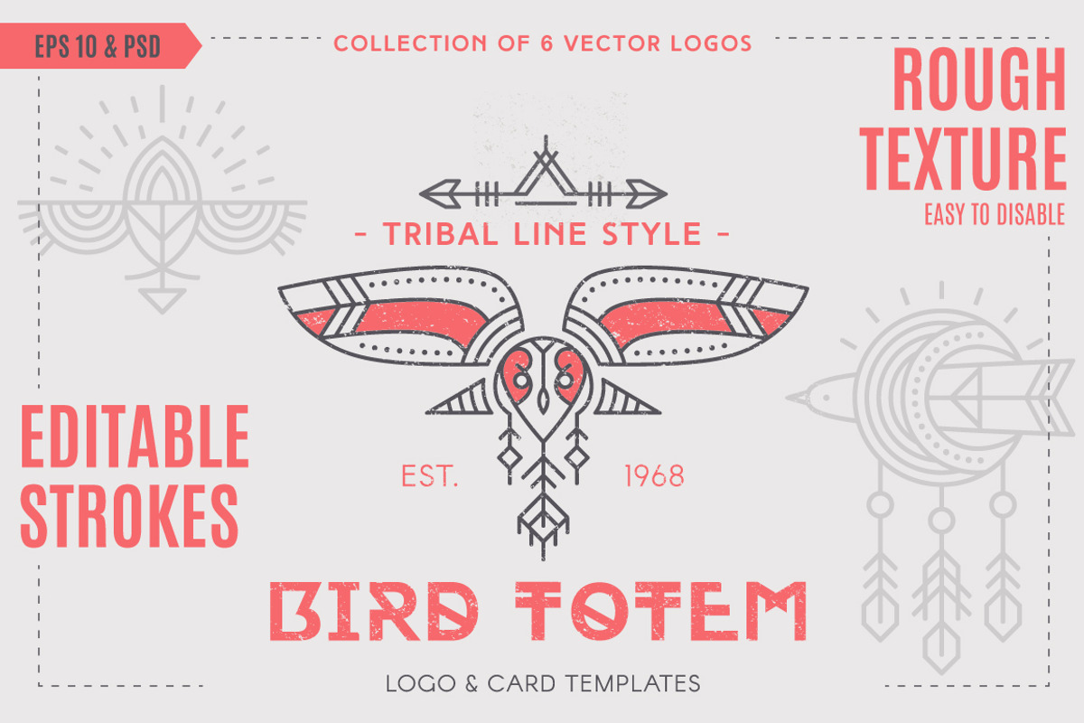Bird Totem: Tribal Logo Design, an Illustration by Lumitar (Photo 1 of 10)