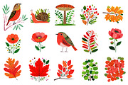 Fall Florals and Woodland Clipart, an Illustration by CreationArt (Thumbnail 2 of 6)