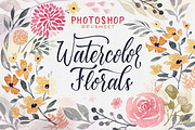 Watercolor Florals for Photoshop, a Brush Add-On by buntegalerie (Thumbnail 1 of 3)