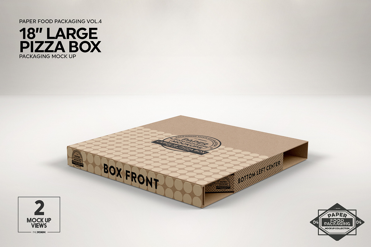 Large 18 Pizza Box Packaging Mockup, a Packaging Mockup by INCDesign (Photo 6 of 7)