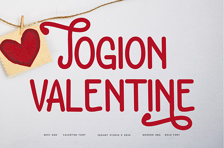 Jogion Valentine - Romantic Font, a Sans Serif Font by Iqsiart Studio