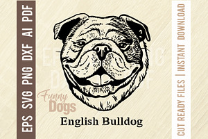 English Bulldog Funny Dog SVG