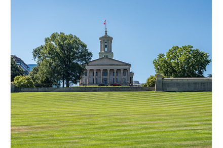 View up the hill to the State, an Architecture Photo by Backyard Stock