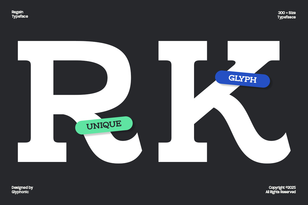 GC Regain - Display Bold Slab Serif, a Slab Serif Font by Glyphonic (Photo 11 of 15)
