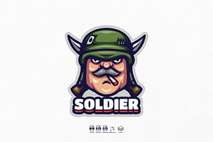 Soldier Mascot Logo Design, a Branding & Logo Template by kromastd22