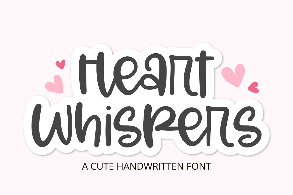 Heart Whispers - Cute script font, a Handwritten Font by BitongType (Photo 1 of 8)