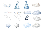 Air Transport Watercolor Clipart PNG, a Decorative Illustration by Coral Beauty (Thumbnail 12 of 12)
