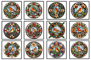 christmas themed stained glass windo, an Object Graphic by Pixxel_Studio (Thumbnail 1 of 3)