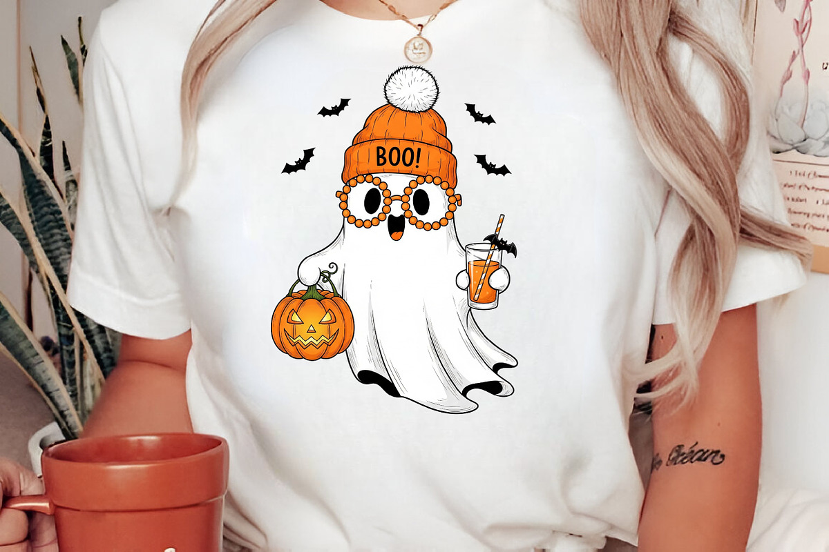 Cute Boujee Ghost Halloween PNG, an Illustration by Craft Nest (Photo 2 of 6)