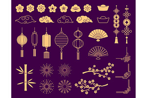 Asian New Year Chinese elements