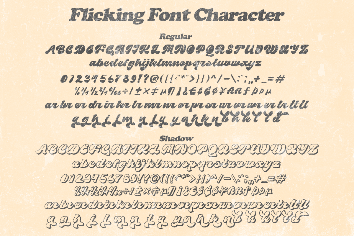 Flicking - Groovy Retro (Shadow), a Script Font by Dharmas Foundry (Photo 13 of 13)