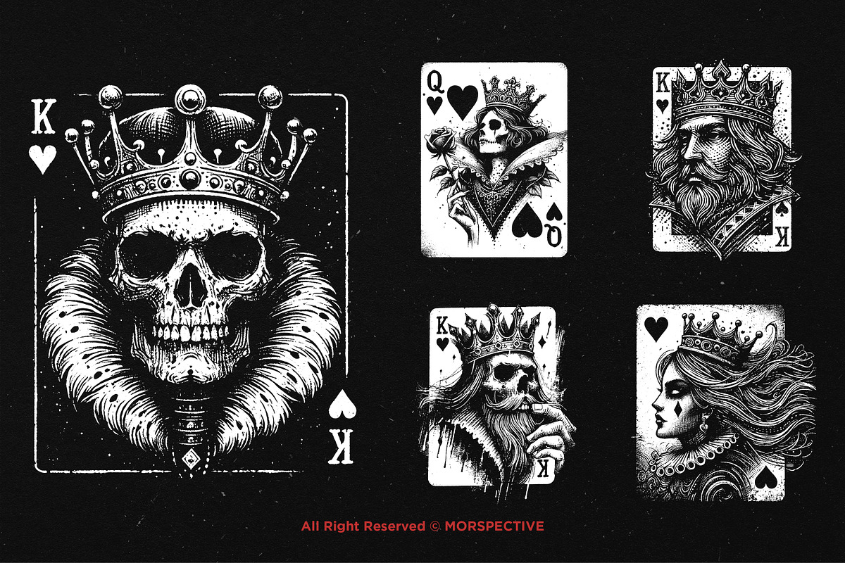 10 Bundle Dark Art Heart Card King, an Illustration by Morspective (Photo 3 of 7)