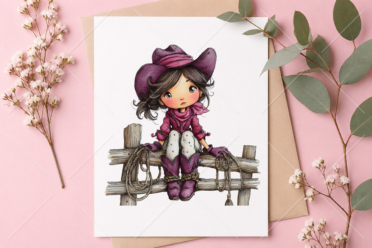 Whimsical Cowgirl Clipart Bundle, a Seasonal Illustration by Canvas Craft (Photo 10 of 10)