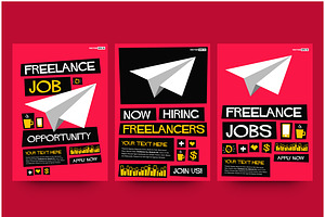 Freelance Job Hiring Poster Template