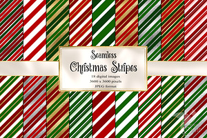 Christmas Stripes Digital Paper