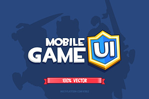 mobile game ui 100% vector