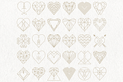 30 Geometric Heart Shapes Symbols, an Icon by Pixejoo (Thumbnail 2 of 4)