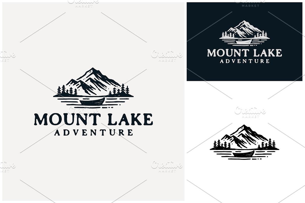 Boat Lake Mountain Pine Rustic Logo, a Branding & Logo Template by Enola99d (Photo 2 of 2)