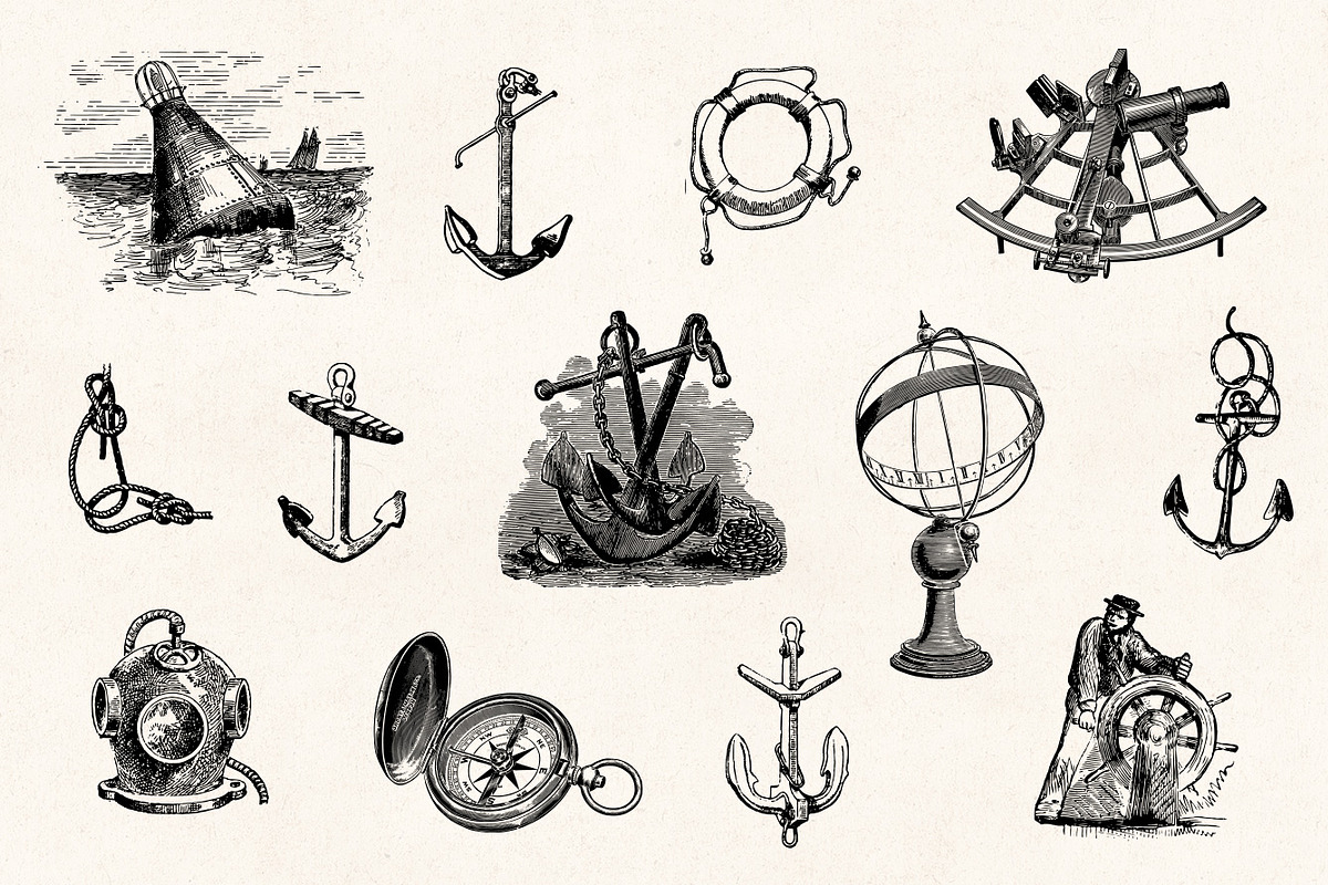 Nautical Engraving Illustrations, an Illustration by Graphic Goods (Photo 3 of 10)