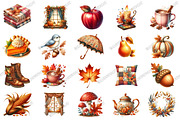 Lovely Autumn Watercolor Clipart, an Illustration by designcity5 (Thumbnail 3 of 5)