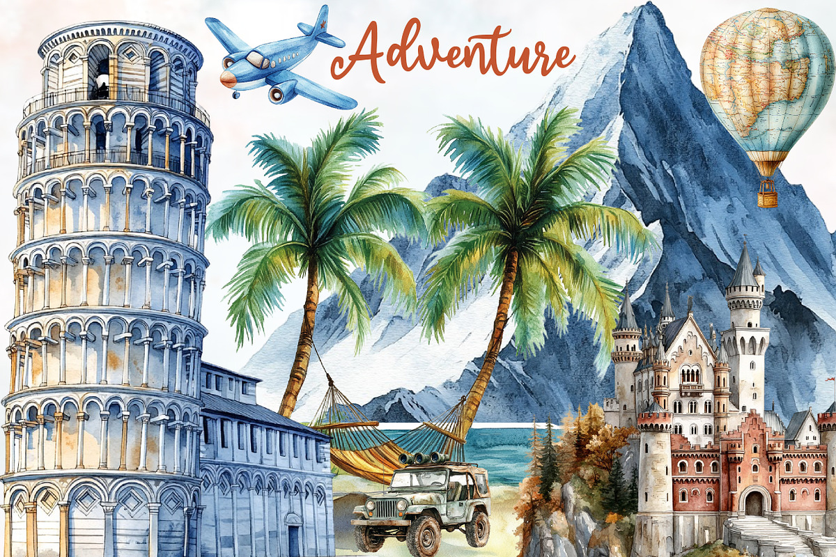 Adventure Around the World Clipart, an Illustration by Designworld (Photo 1 of 6)