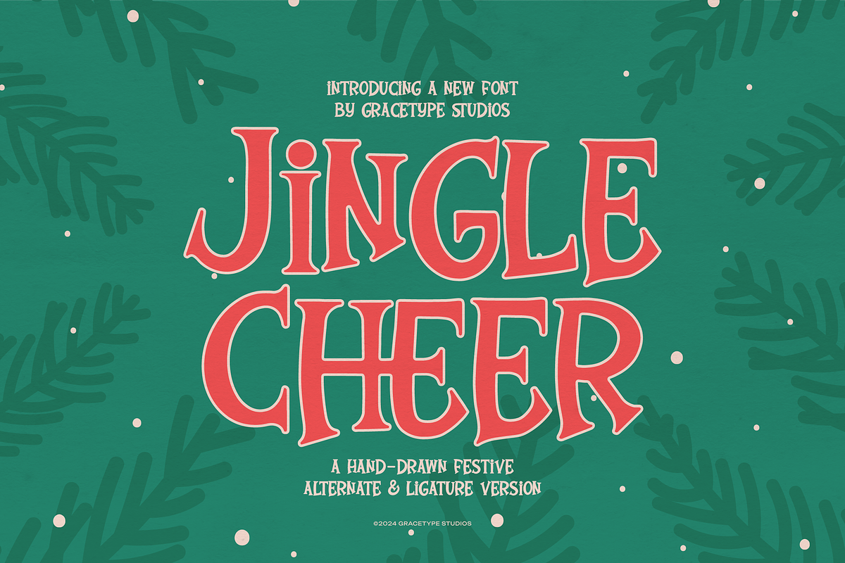 Jingle Cheer | Hand Drawn Festive, a Handwritten Font by gracetype_studio (Photo 1 of 12)