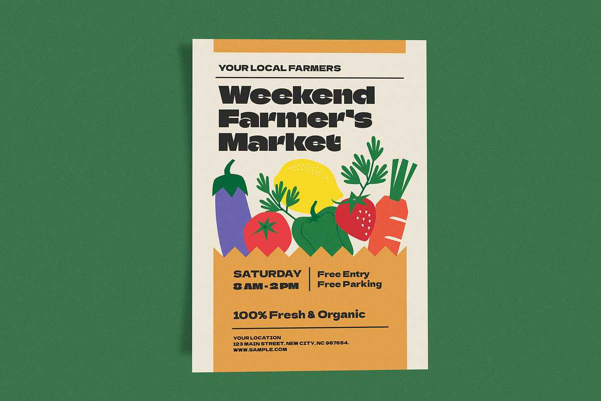 Weekend Local Farmer Market, a Poster Template by Me55enjah Design (Photo 2 of 4)
