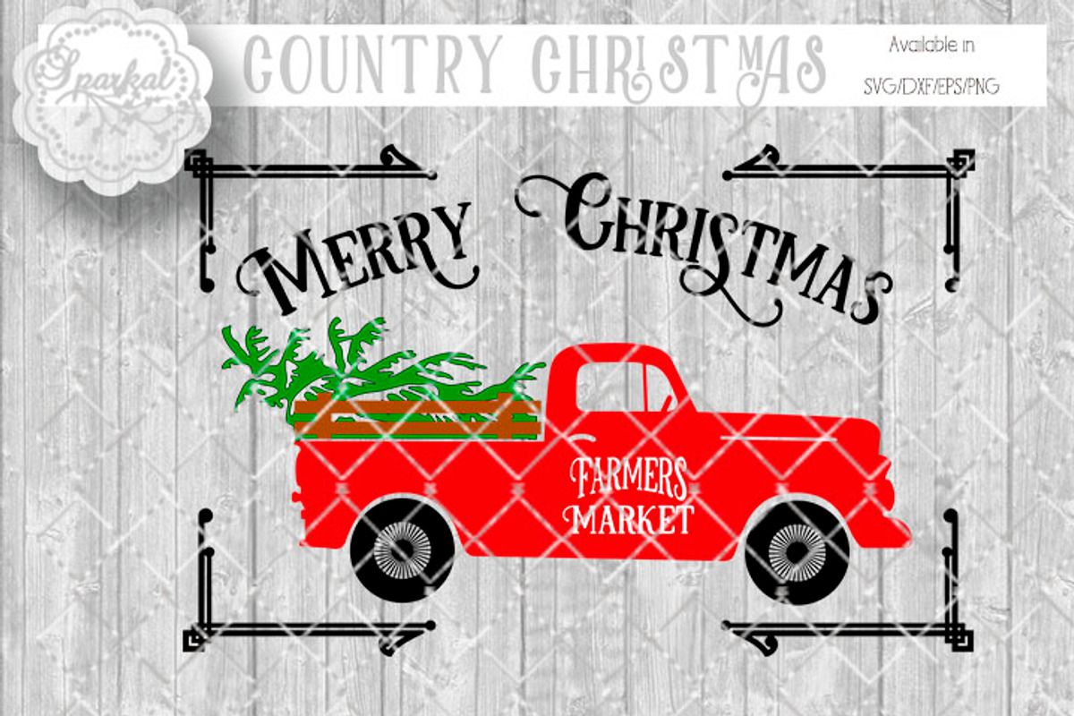 Vintage Chevy Pickup Christmas SVG, an Illustration by SparkalDesigns (Photo 2 of 2)