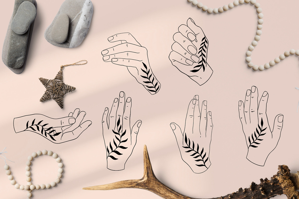 Collection human face and hands., a Person Illustration by Moonflora (Photo 5 of 8)