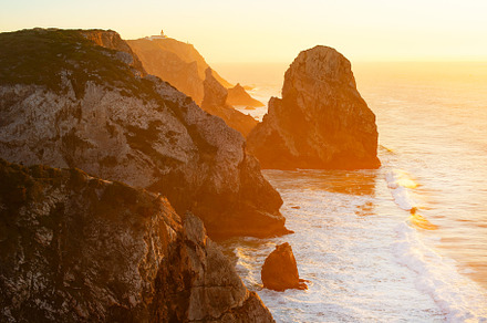 Cabo Roca sunset ocean Portugal, a Nature Photo by joyt