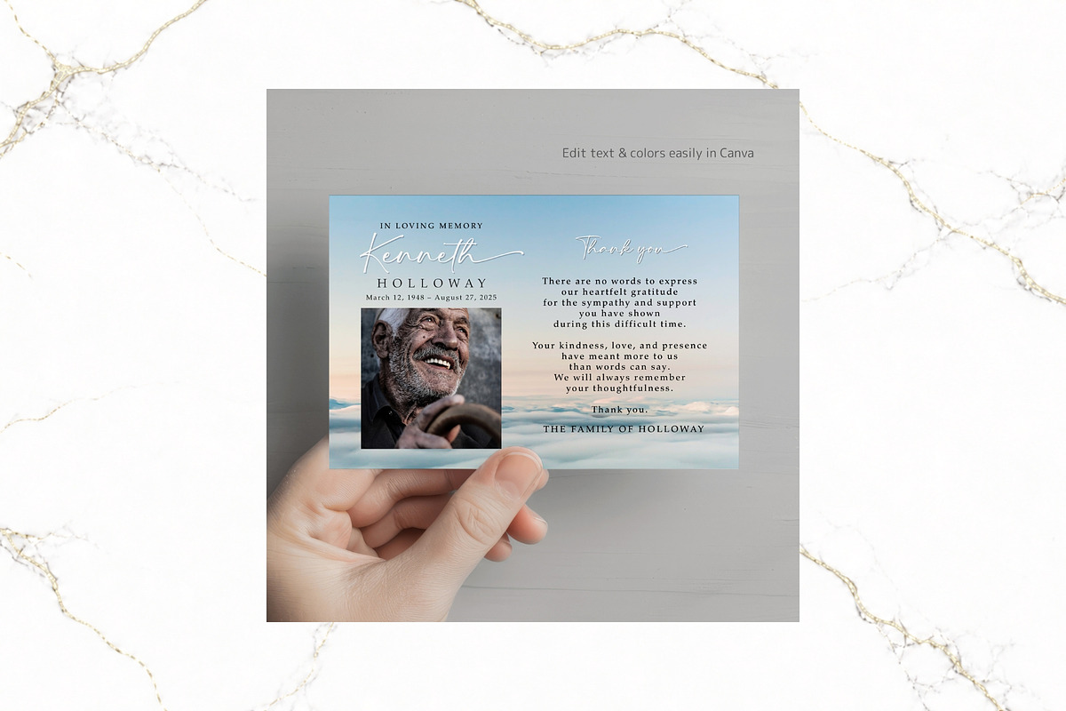 Funeral Thank You Card Canva FR011, a Card Template by TyphoonStudio (Photo 4 of 6)