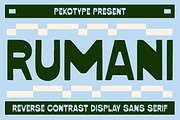 Rumani - Reverse Contrast Font, a Sans Serif Font by Pekotype (Thumbnail 1 of 15)