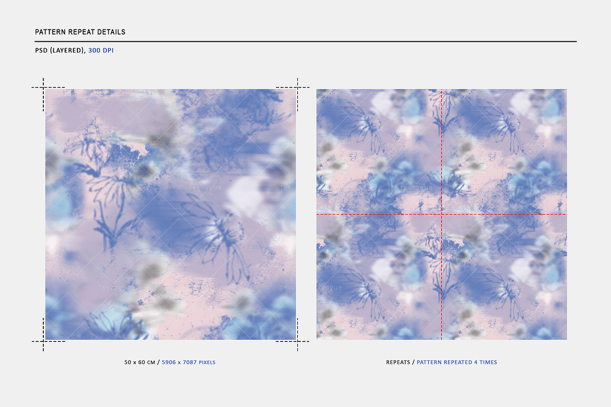 Abstract Blue Daisies Pattern, a Pattern Graphic by texvogue (Photo 3 of 10)