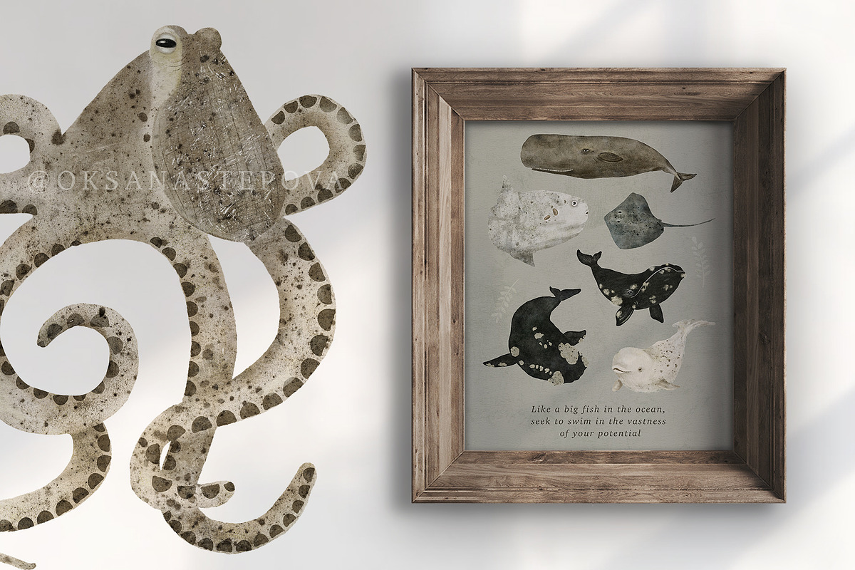 AQUATALES | 170+ elements, an Animal Illustration by Oksana Stepova (Photo 10 of 19)