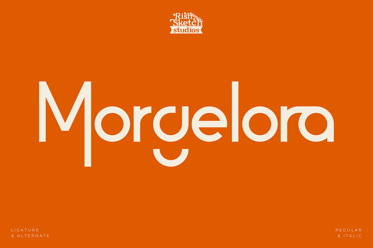 Morgelora- Modern Sans Serif Font, a Serif Font by Rishsketch (Photo 1 of 15)