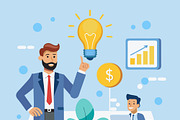 Businessmen collaborating idea bulb, a Person Illustration by SouravDesign (Thumbnail 2 of 3)