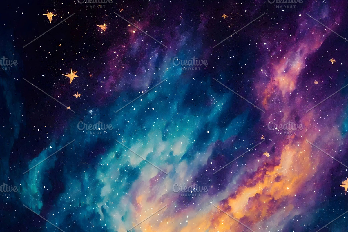 Watercolor glittering starry sky, a Background Graphic by Anamul Haque Anik (Photo 5 of 5)