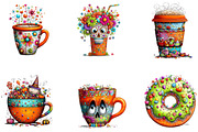 Whimsical Halloween Coffee Cup, a Seasonal Illustration by CreationArt (Thumbnail 3 of 5)