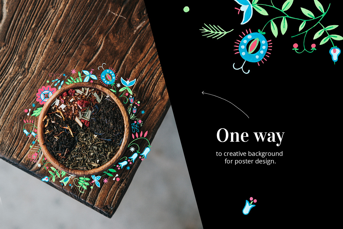 Floral pattern. Foliage and flowers, a Decorative Illustration by Folkheart (Photo 9 of 11)