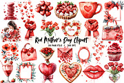 Red Mother's Day Sublimation Clipart, an Illustration by Libby Wishes (Thumbnail 1 of 7)