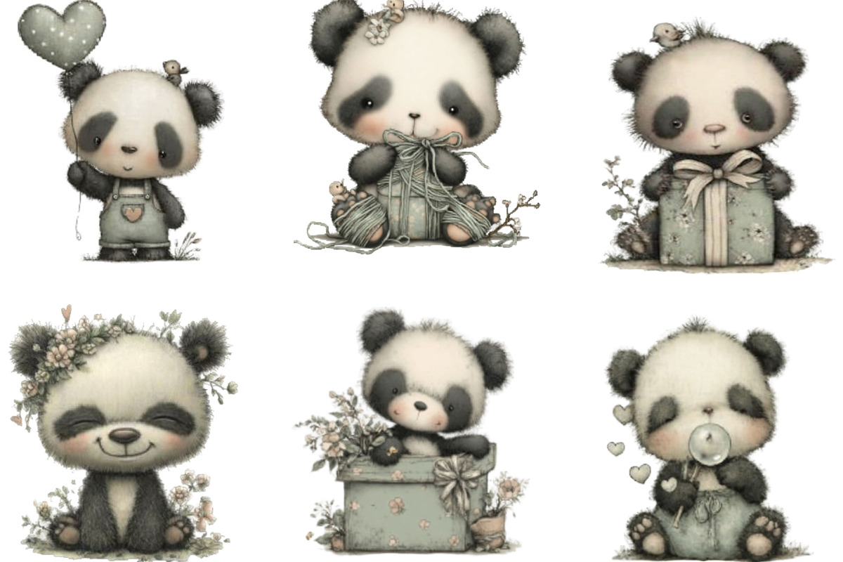 Mothers Day Funny Panda Clipart, an Illustration by Designking (Photo 3 of 5)
