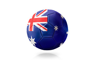 Australian Flag Soccer Ball Isolated, a Sports & Recreation Photo by Davizro's Market