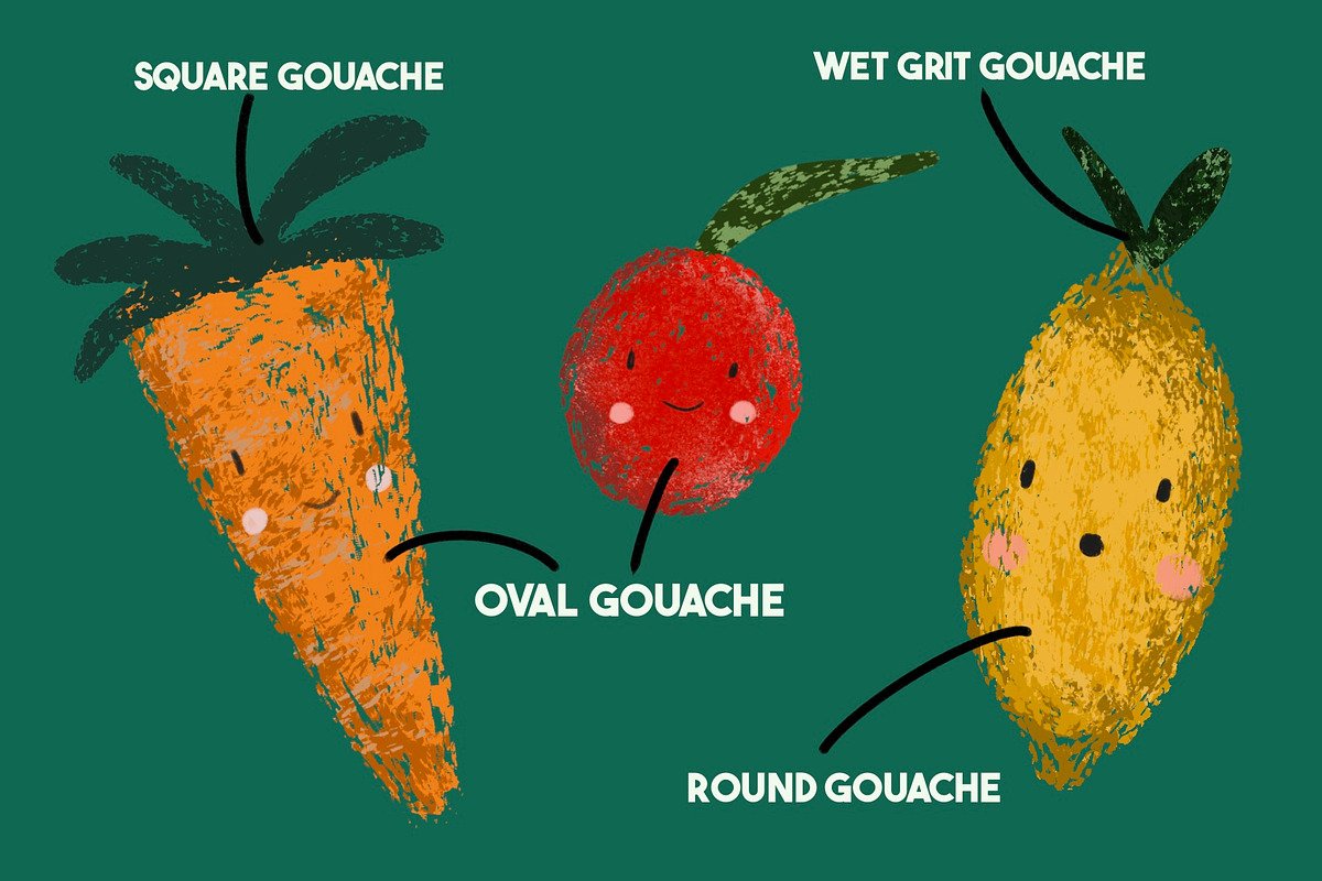 Oh Gouache Procreate Brushes, a Brush Add-On by KJP Designs (Photo 3 of 6)