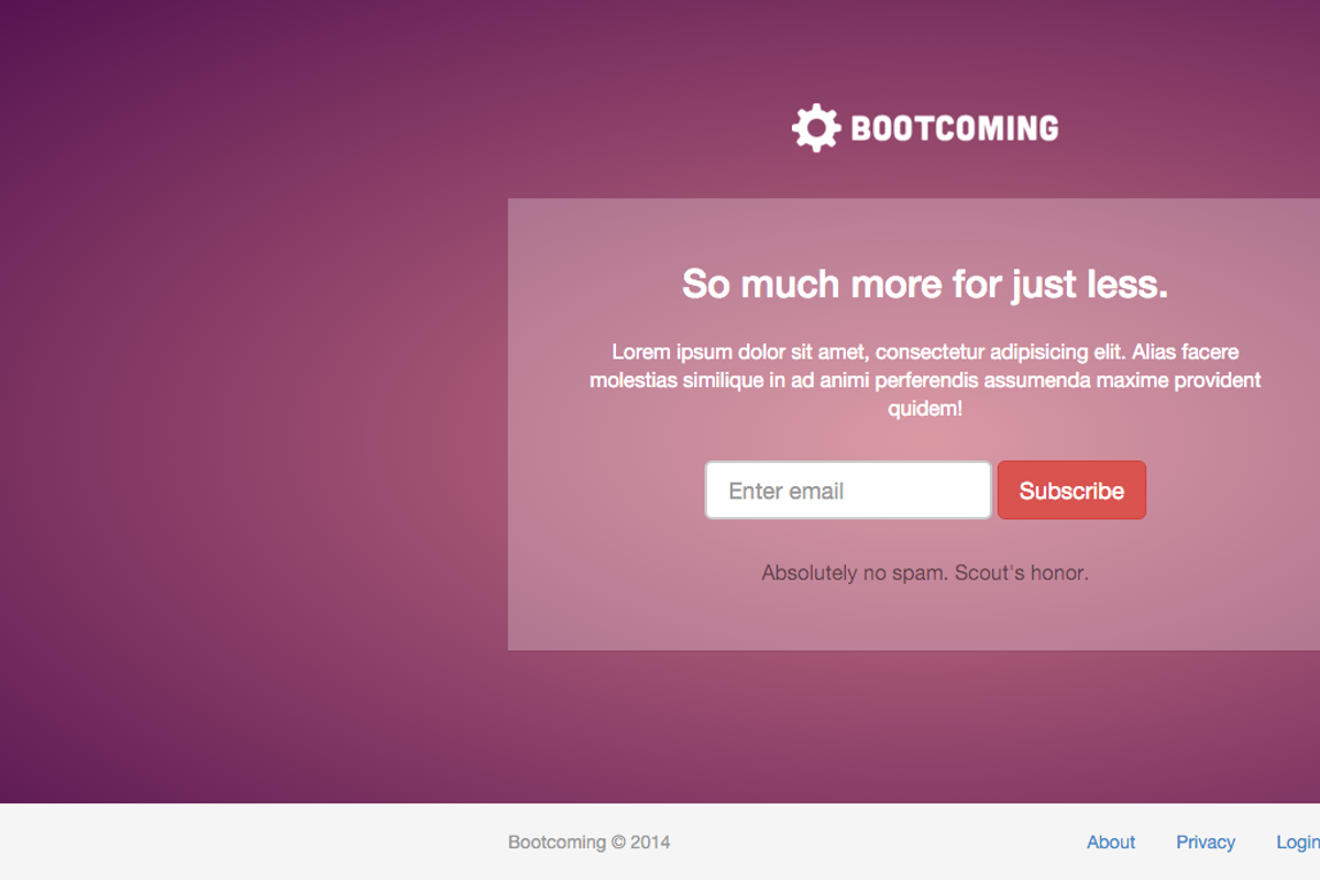 Bootcoming, a Bootstrap Template by Agile UI