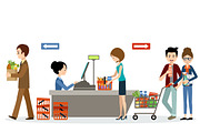 People in a supermarket, a Food Illustration by Gurza SHOP (Thumbnail 4 of 6)