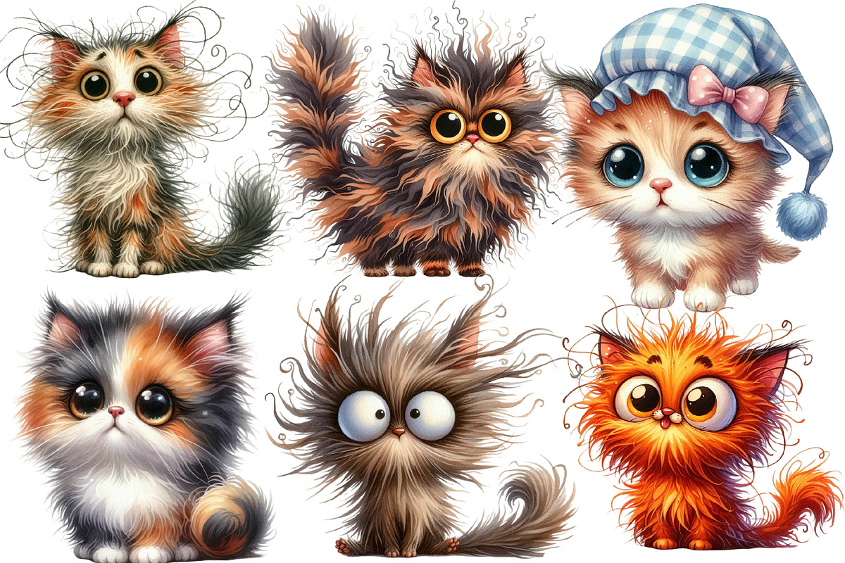 Quirky Crazy Cats Sublimation, an Illustration by Designworld (Photo 6 of 6)