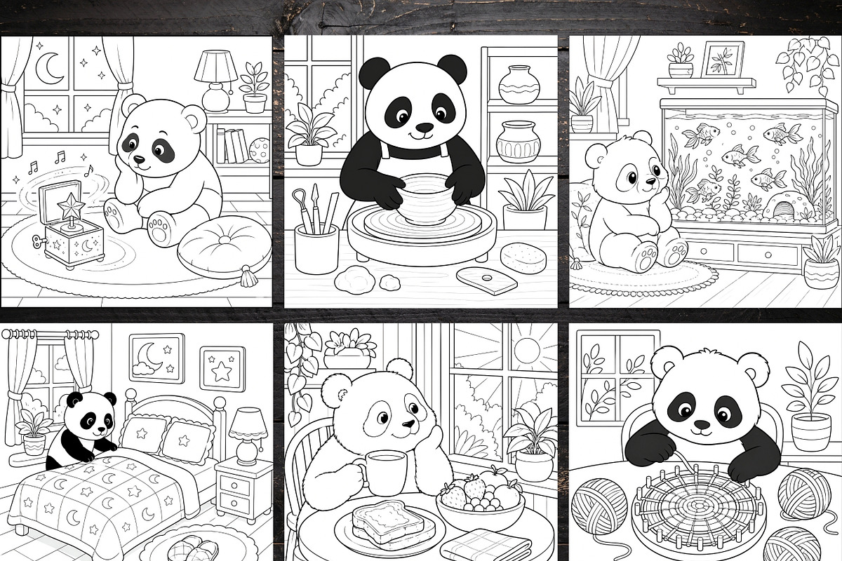 79 Panda Coloring Pages Bundle, a Brochure Template by LA Design (Photo 4 of 10)