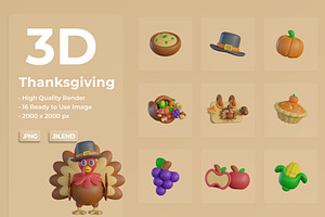 3D Thanksgiving Icon