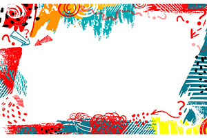colored abstract frame of blots, an Illustration by Nenahliadava Design