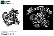 Motorcycle Skull T-Shirt Design, an Illustration by XXX (Thumbnail 2 of 2)